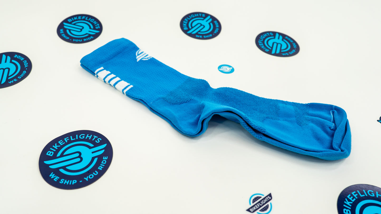 Bikeflights Crew Socks Bright Blue Synthetic